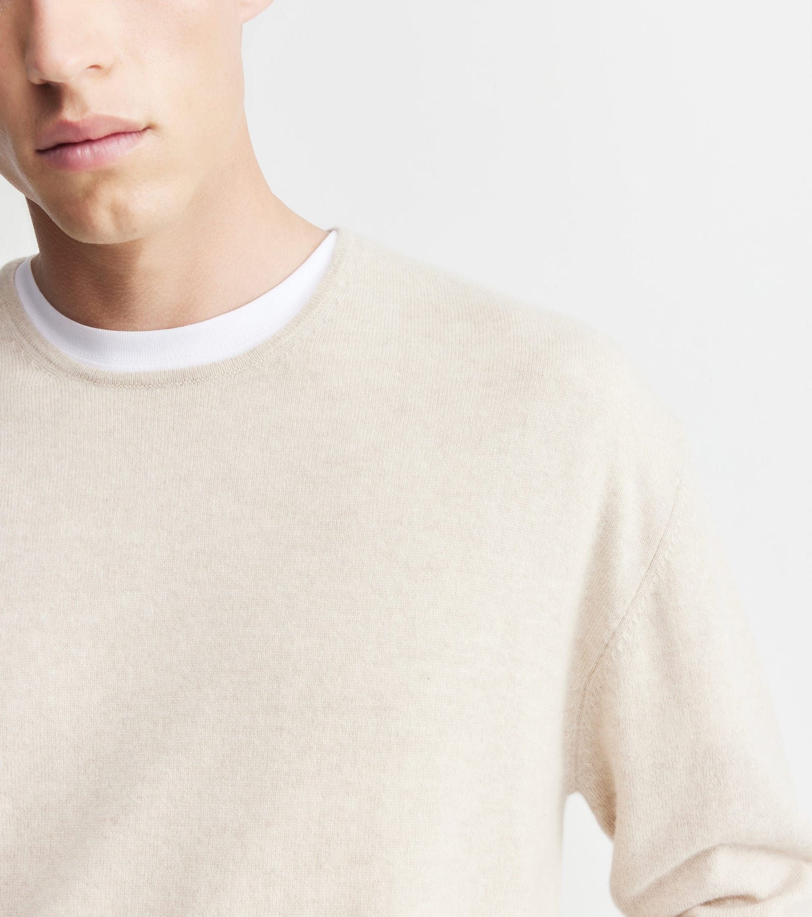 Cashmere Oversized Crew Sweater - Sand