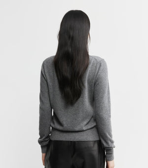 Essential Cashmere Rib Crew Sweater - Graphite