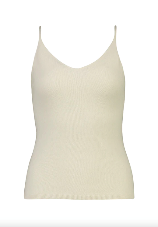 Cashmere V Neck Camisole - Cream