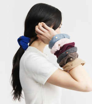Cashmere Scrunchie - Steel Blue