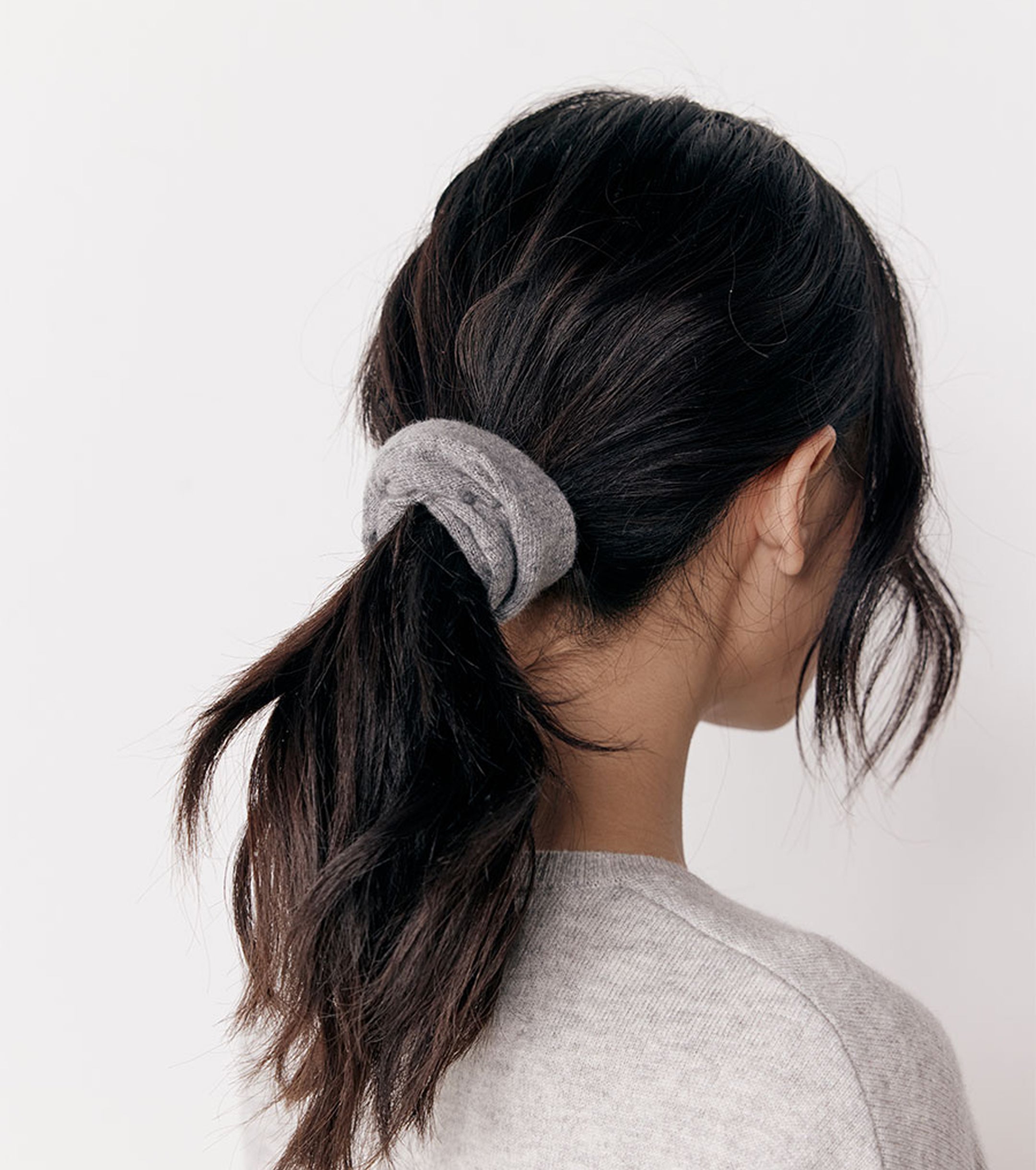 Cashmere Scrunchie - Dark Grey Melange