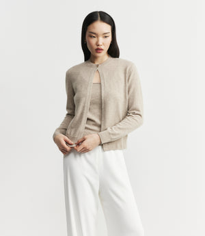 Cashmere Single Button Cardigan - Birch