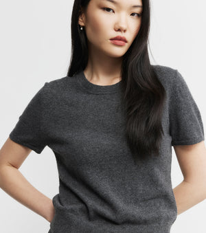 Cashmere Slim Fit Tee - Carbon