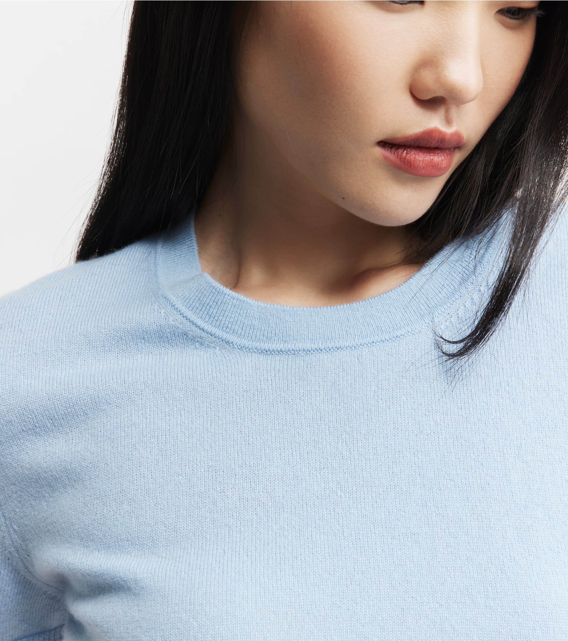 Cashmere Slim Fit Tee - Pale Blue