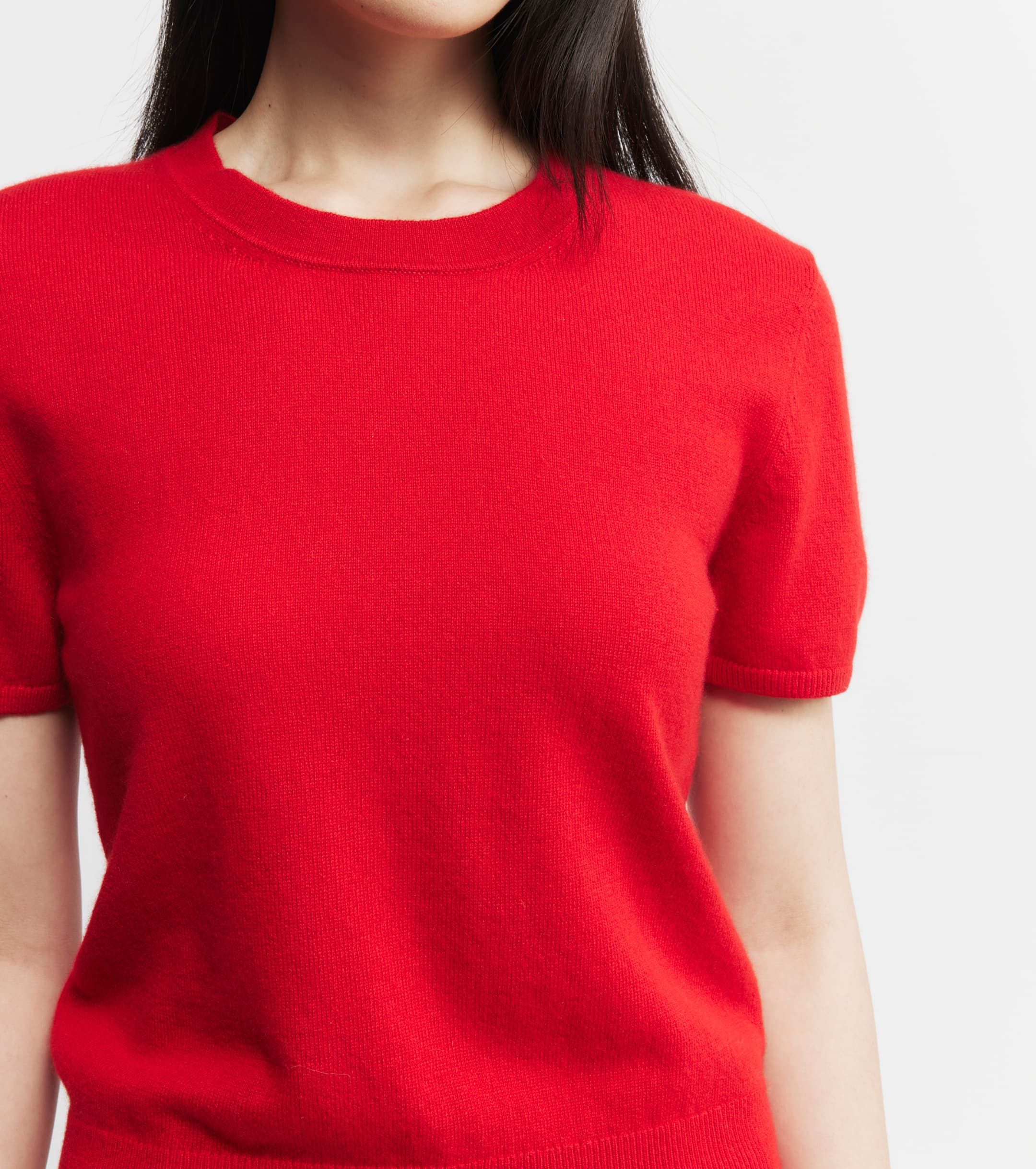 Cashmere Slim Fit Tee - Red