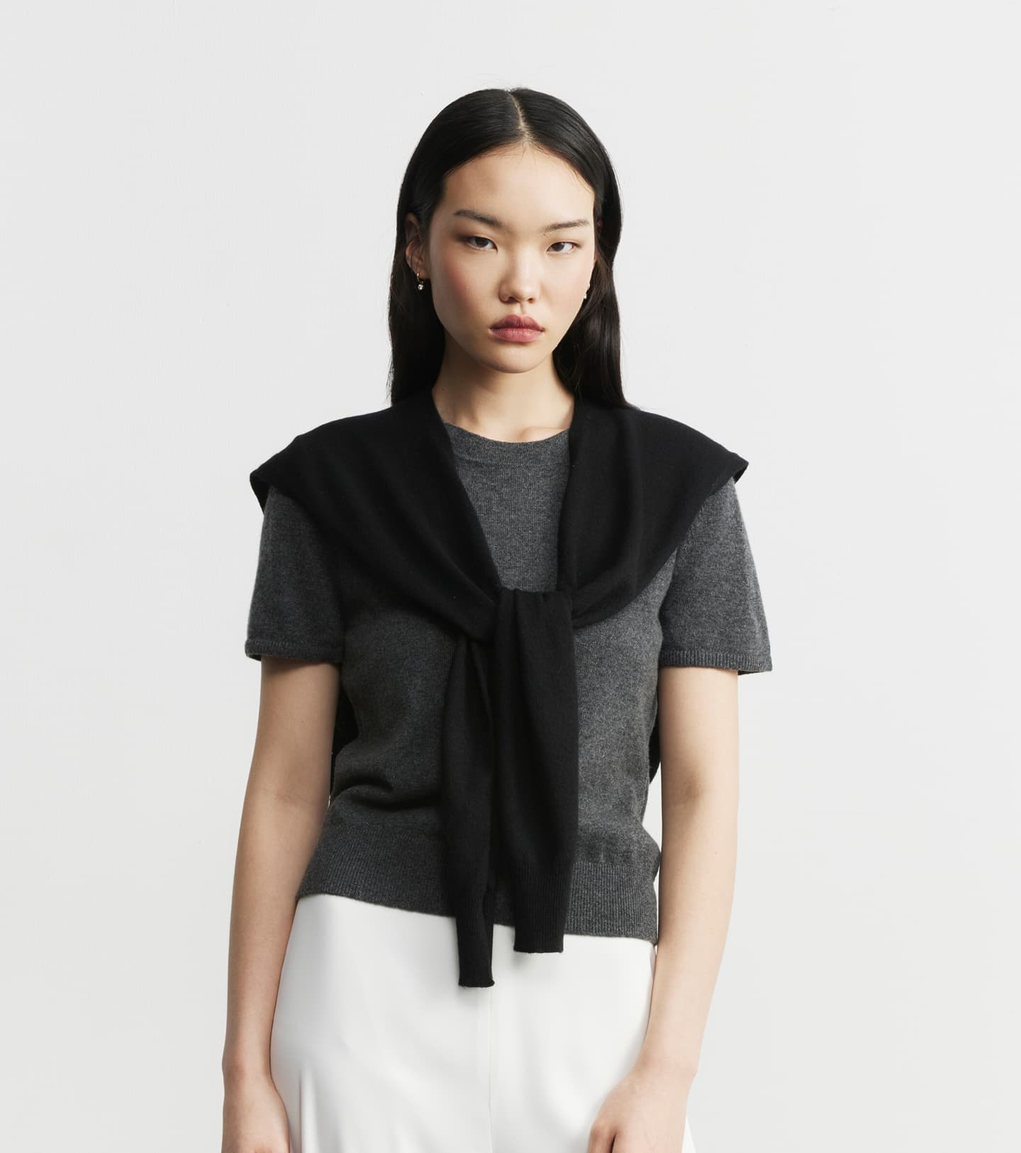 Cashmere Sweater Scarf - Black
