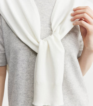 Cashmere Sweater Scarf - White