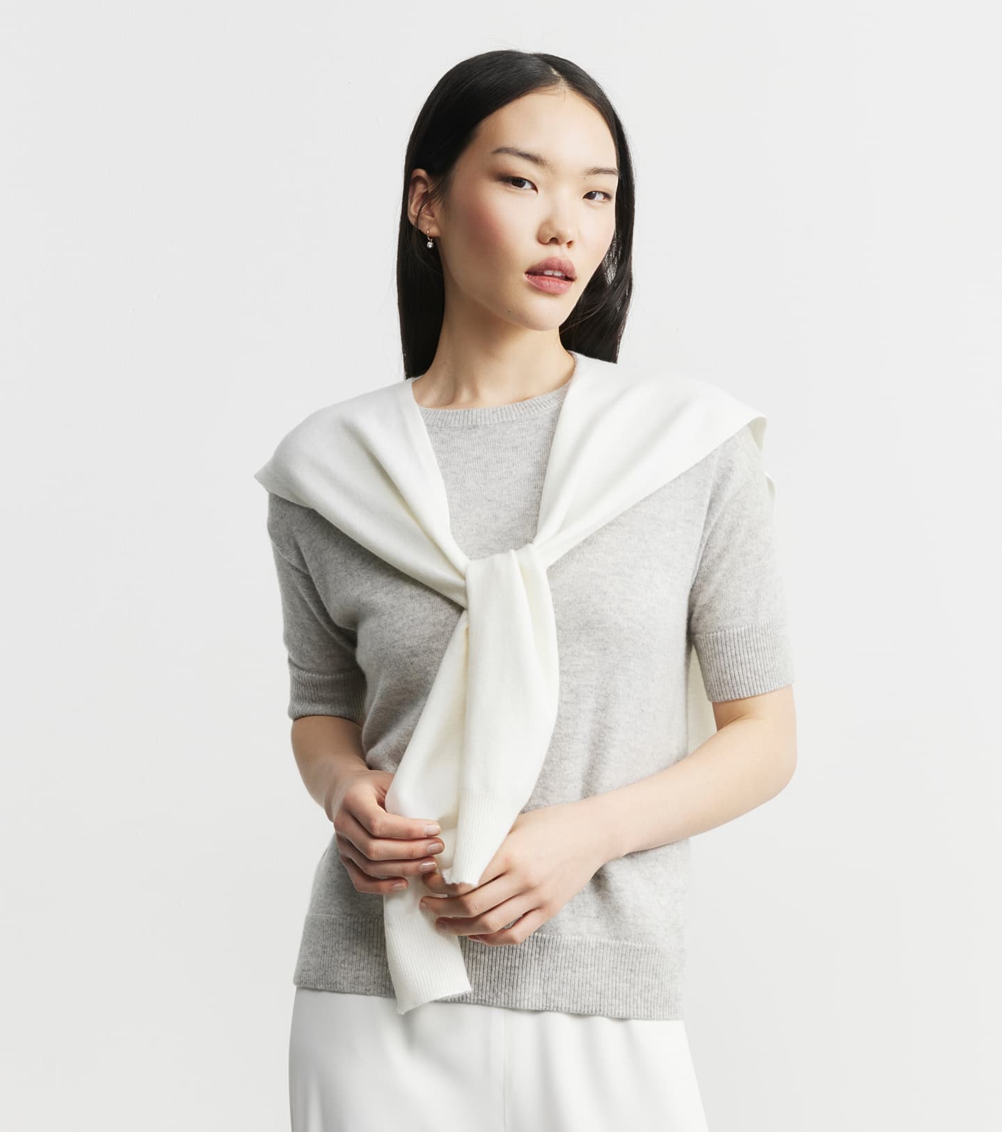 Cashmere Sweater Scarf - White