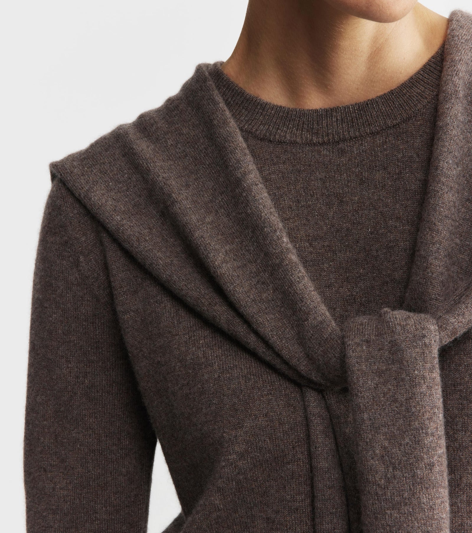 Cashmere Sweater Scarf - Brown Melange