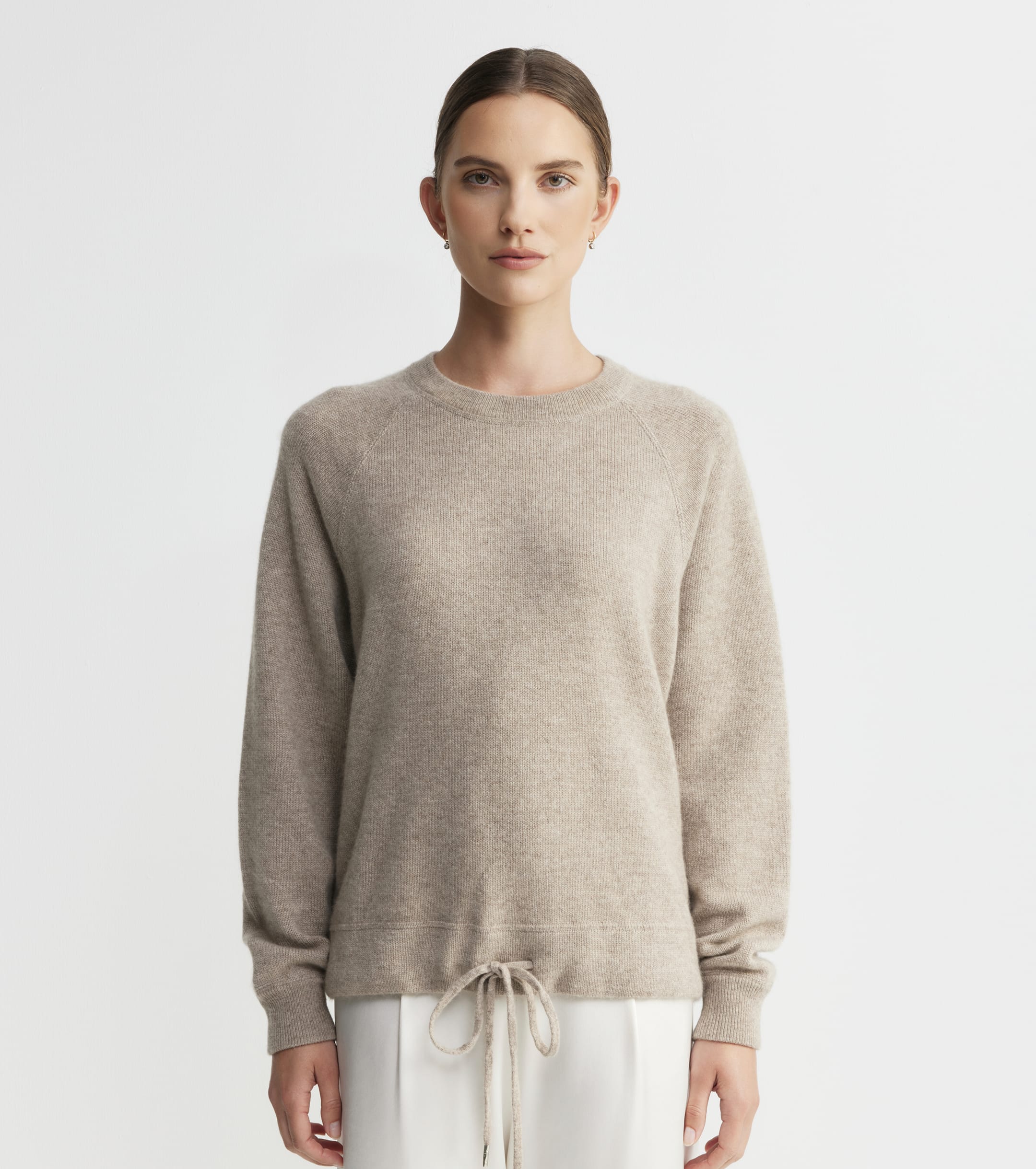Cashmere Sweatshirt with Tie - Birch
