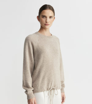 Cashmere Sweatshirt with Tie - Birch
