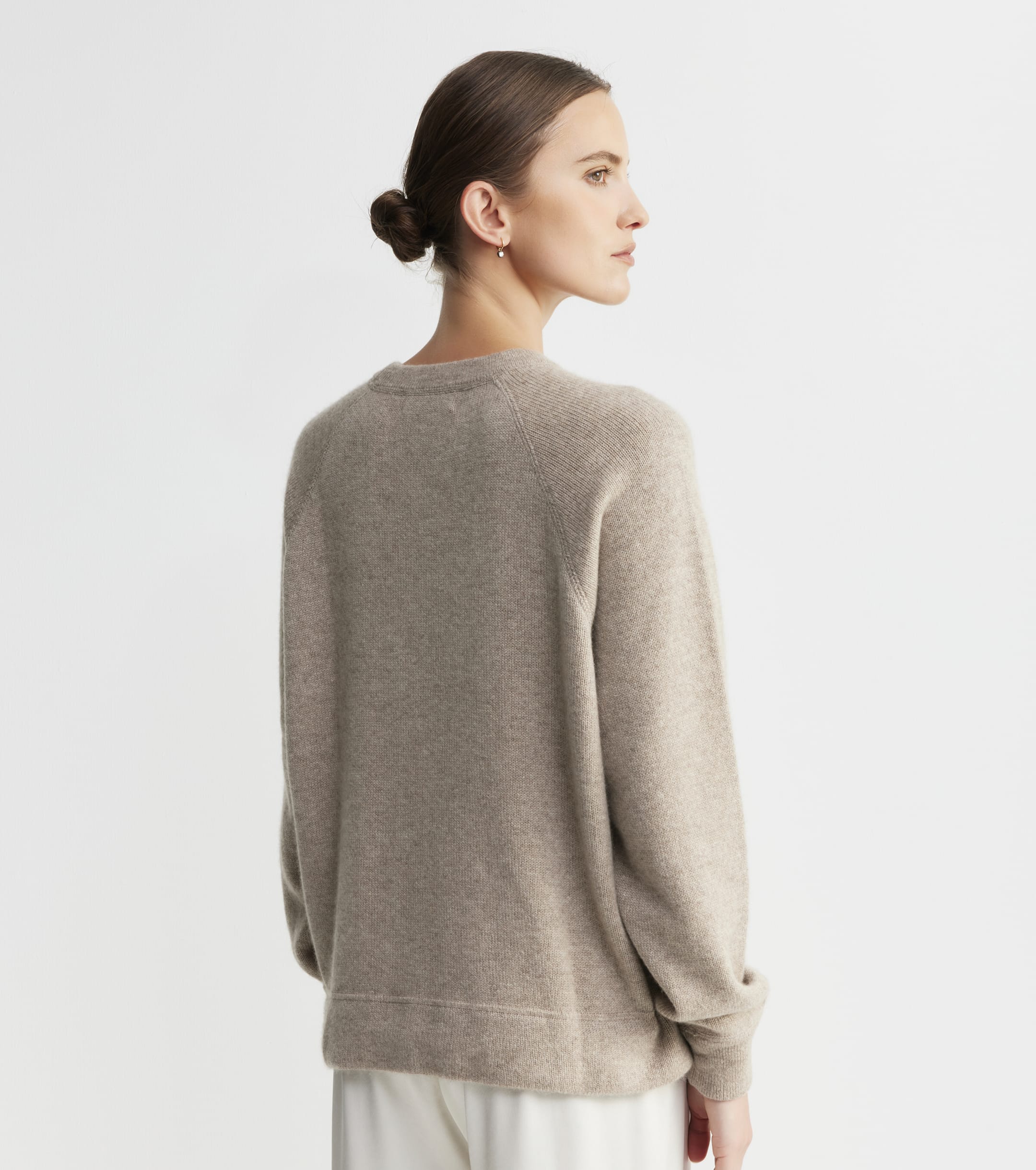 Cashmere Sweatshirt with Tie - Birch