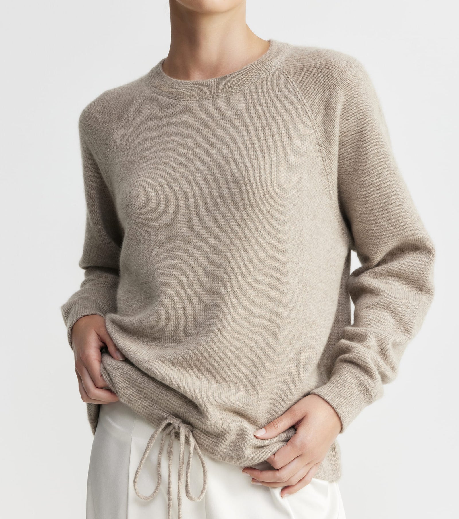 Cashmere Sweatshirt with Tie - Birch