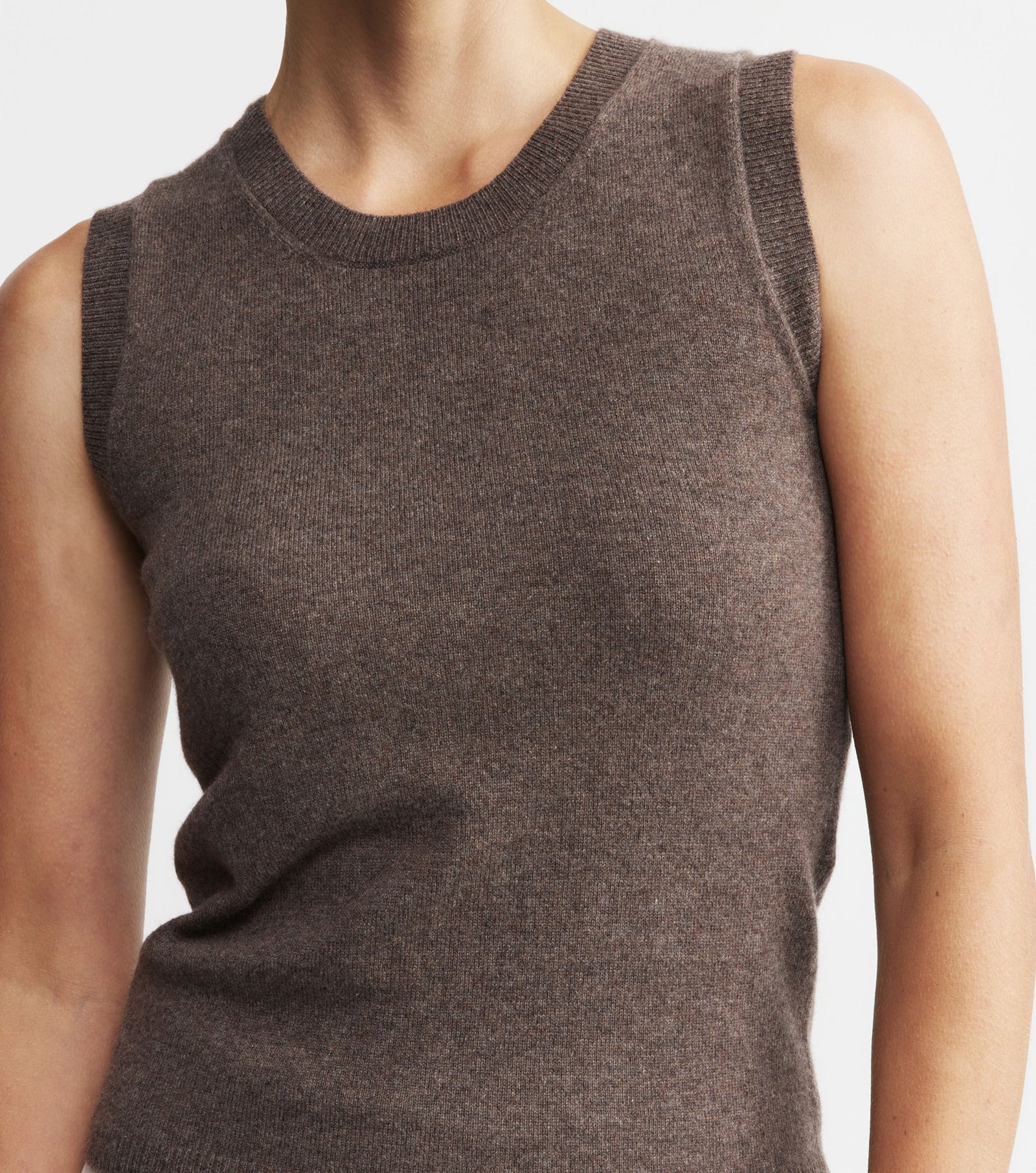 Cashmere Tank - Brown Melange