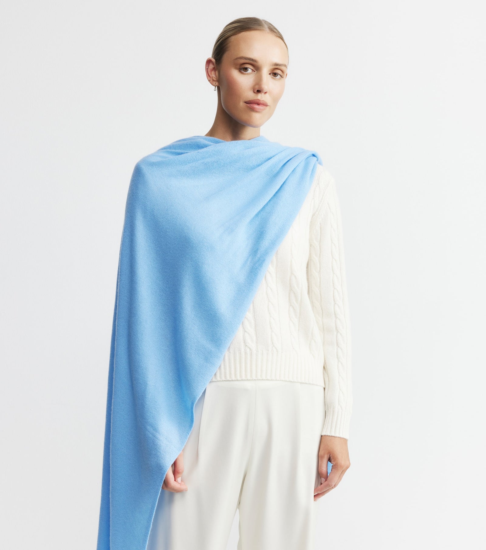 Cashmere Travel Wrap - Ibiza Blue