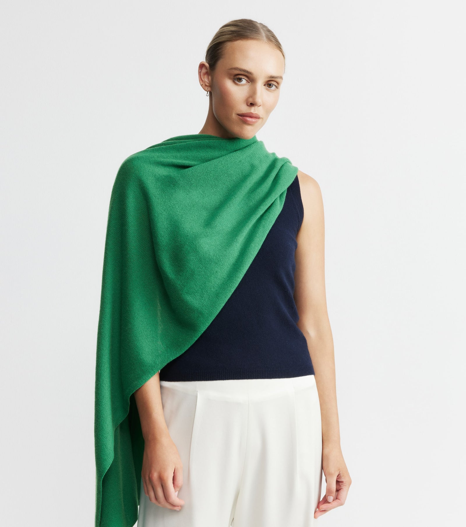 Cashmere Travel Wrap - Kelly Green