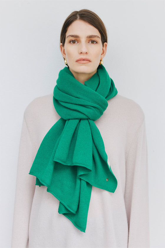 Cashmere Travel Wrap & Bag - Kelly Green