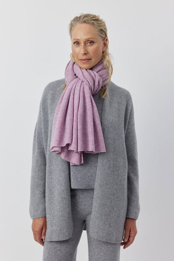 Cashmere Travel Wrap & Bag - Lilac Melange