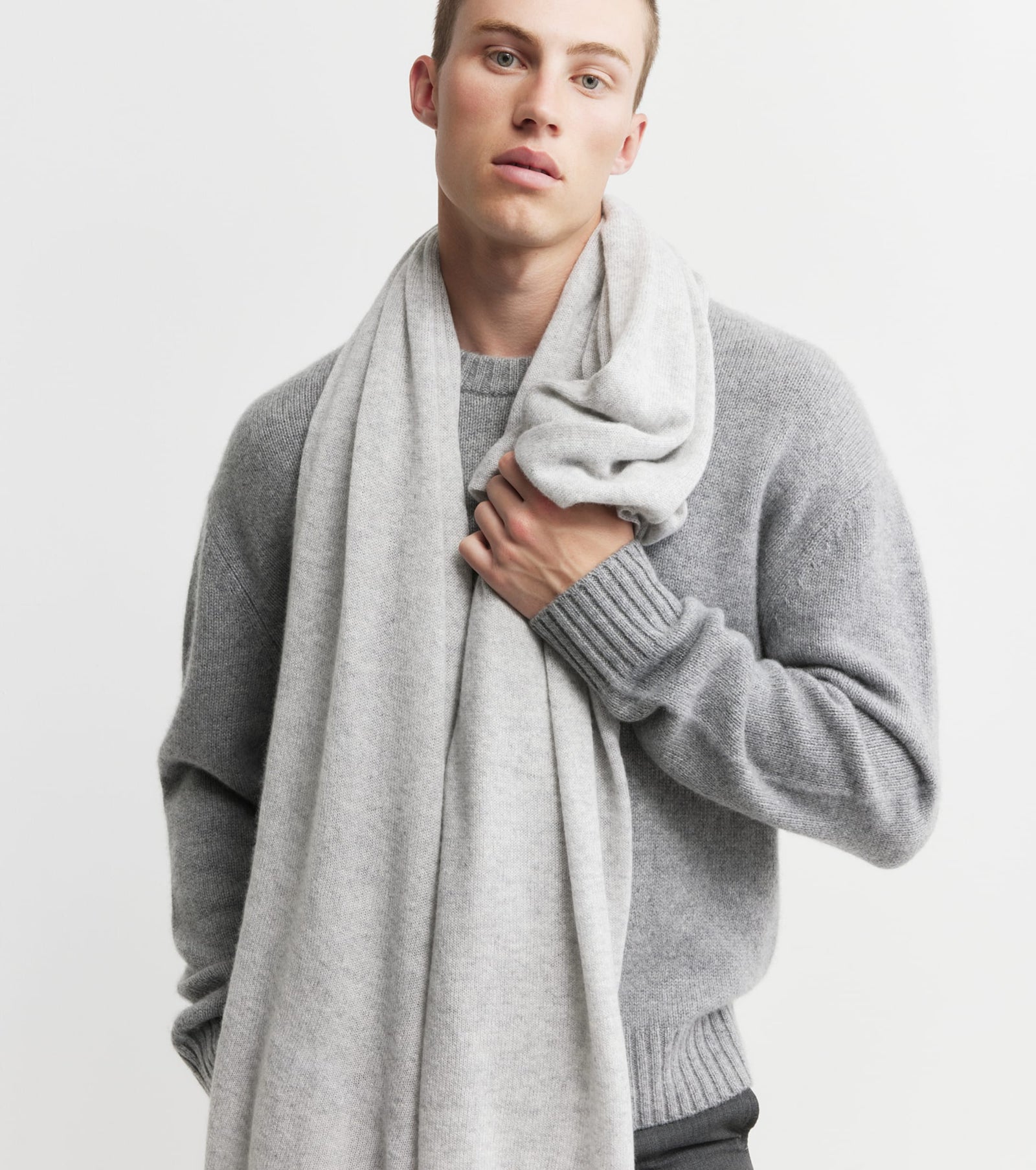 Cashmere Travel Wrap - Grey Melange