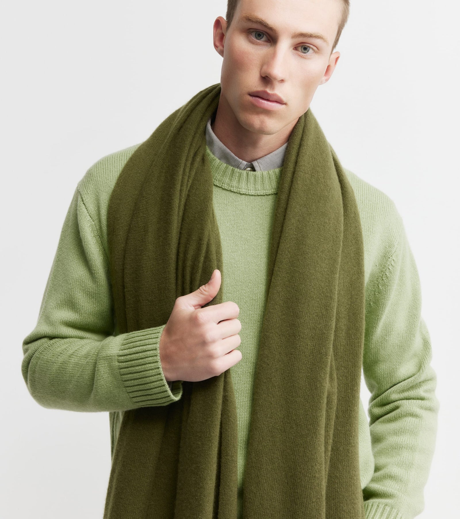 Cashmere Travel Wrap - Moss Green