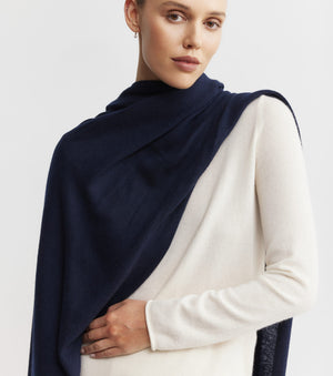 Cashmere Travel Wrap - Dark Navy