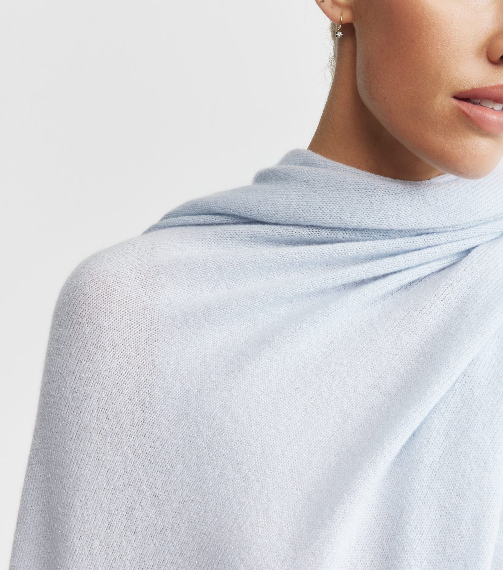 Cashmere Travel Wrap - Sky/Lurex