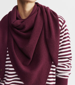 Cashmere Triangle Scarf - Burgundy