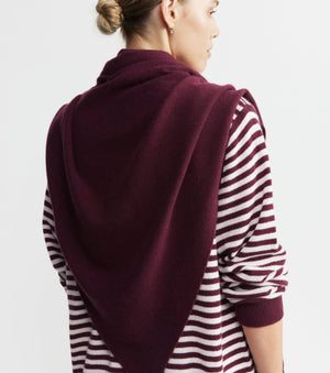 Cashmere Triangle Scarf - Burgundy
