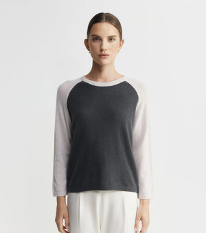 Cashmere Two Tone 3/4 Sleeve Tee