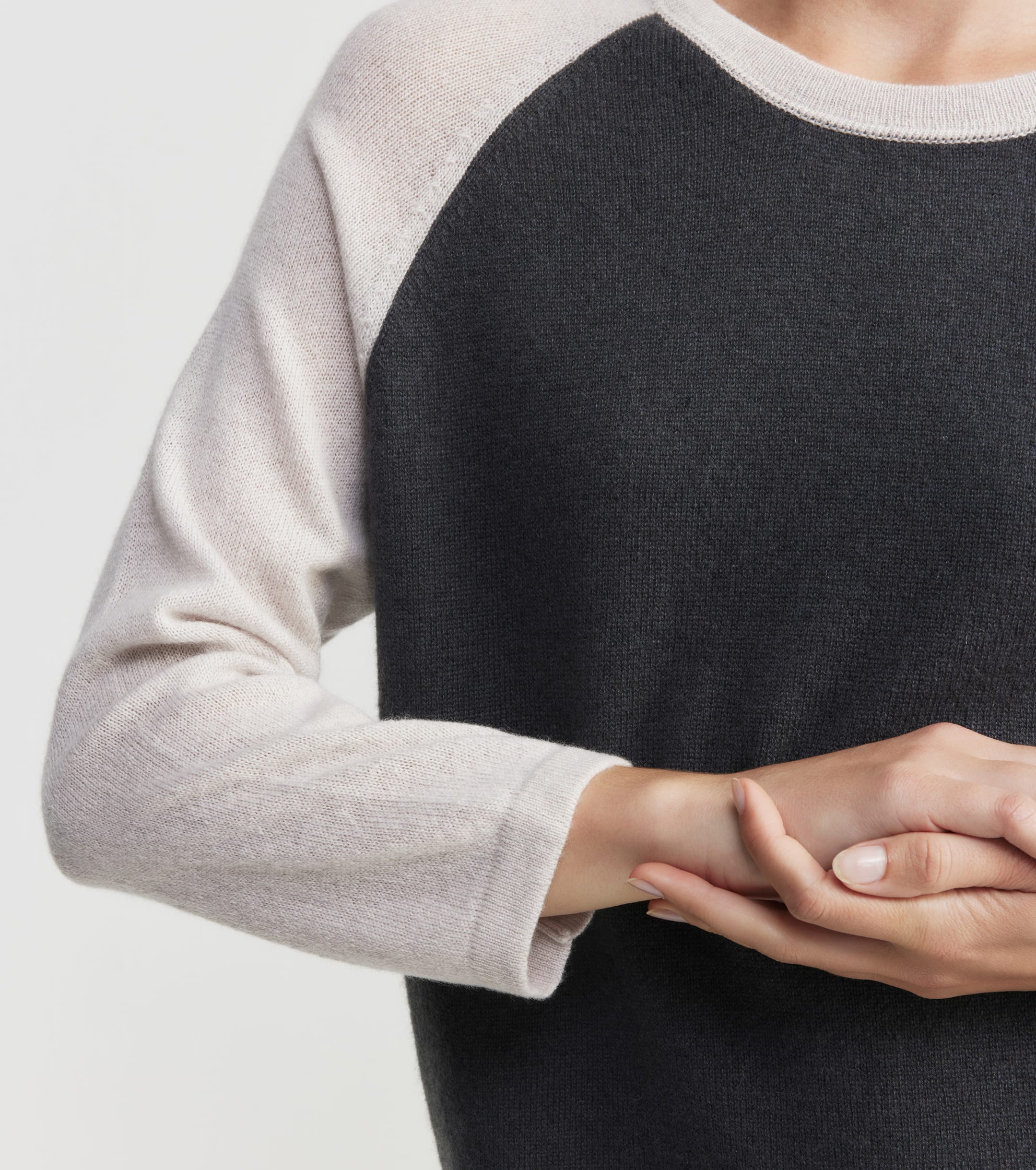 Cashmere Two Tone 3/4 Sleeve Tee