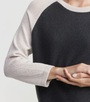 Cashmere Two Tone 3/4 Sleeve Tee