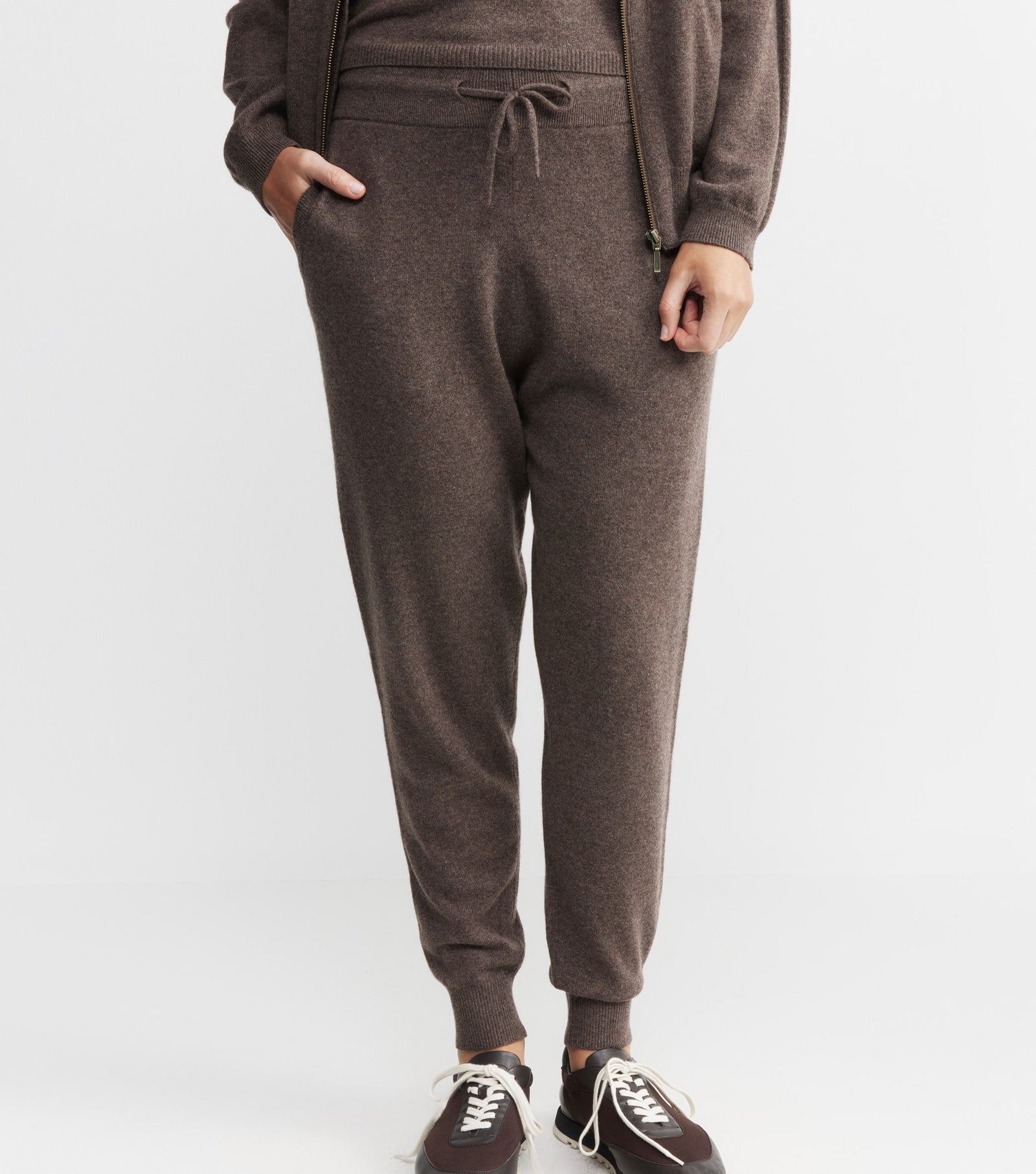 Unisex Essential Cashmere Jogger - Brown Melange