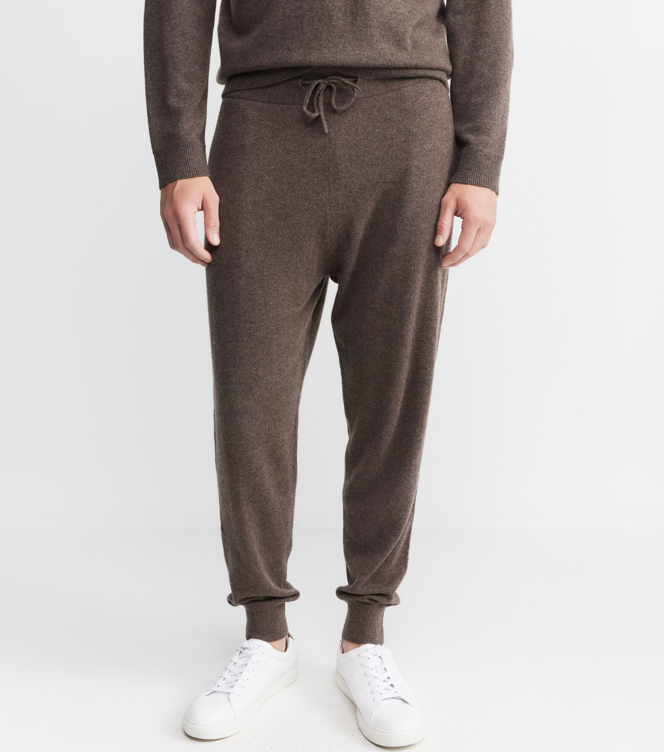 Unisex Essential Cashmere Jogger - Brown Melange