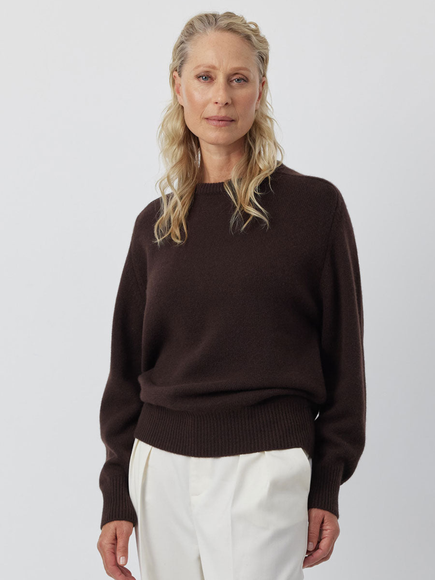 Cashmere Boyfriend Saddle Sweater - Cacao