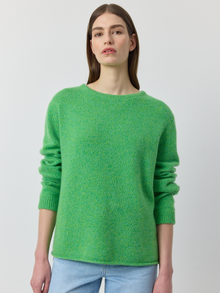  Cashmere Relaxed 5gg Crew - Green Melange