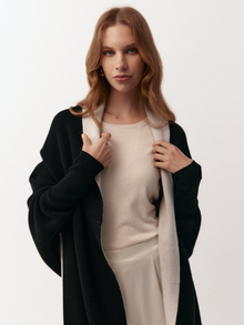  Cashmere Double Sided Jacket - Black/Cream