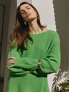 Cashmere Rib Sweater - Green Melange