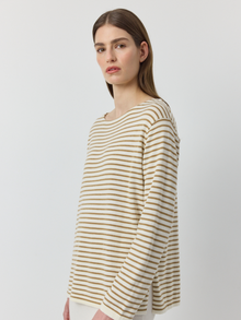  Breton Long Sleeve Tee - White/Camel