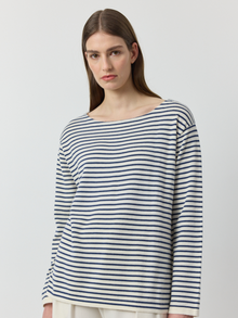  Breton Long Sleeve Tee - White/Indigo