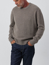 Mens Cashmere Relaxed Crew - Walnut