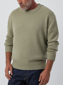  Mens Cashmere Relaxed Crew - Sage