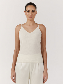  Cashmere V Neck Camisole - Cream