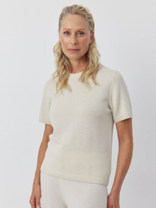  Luxe Cashmere Tee - Antique Cream