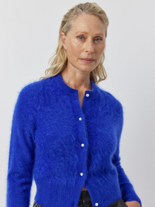  Brushed Cashmere Cardigan - Cobalt