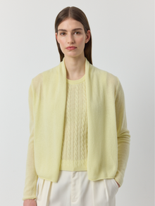  Essential Cashmere Featherweight Cardigan - Lemon