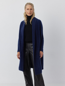  Brushed Cashmere Coatigan - Navy