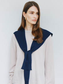  Cashmere Sweater Scarf - Navy