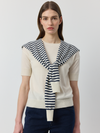 Cashmere Stripe Sweater Scarf - Navy/Cream