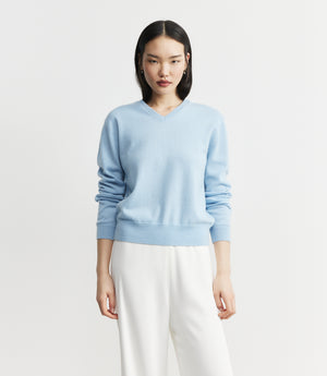 Signature Cashmere V-Neck - Sky Blue