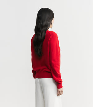 Signature Cashmere V-Neck - Red